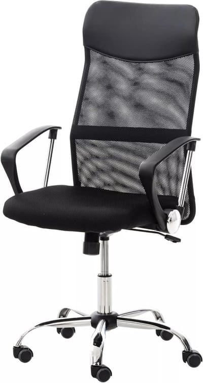 Bureaustoel - Netstof stoel - Ergonomisch Zitten - In hoogte verstelbaar - 60 x 53 x 110 cm - Zwart