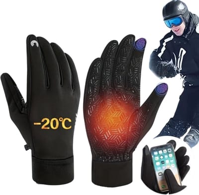 Winter Fiets Handschoenen L - Touchscreen, Winddicht en Warm met Thermische Fleece voor Sport, Hardlopen, Skiën en Fietsen | Winterhandschoenen | Touchscreen Handschoenen | Winddichte Handschoenen | Thermische Handschoenen