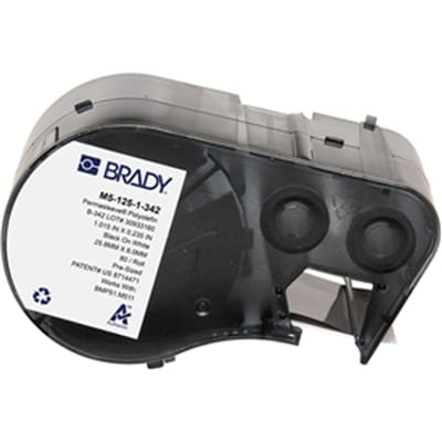Brady M5-125-1-342 tape krimpkous zwart op wit | 6,00 mm x 25,78 mm (origineel)