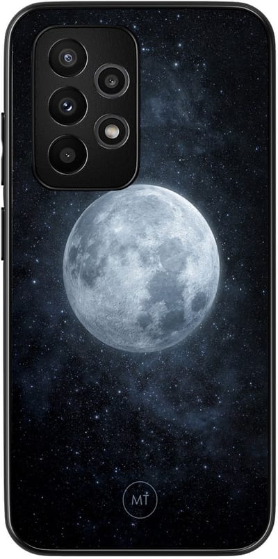 Hoesje geschikt voor Samsung Galaxy A52 5G - Maan - TPU Hard Case Backcover - Blauw - Mooie Telefoonhoesjes