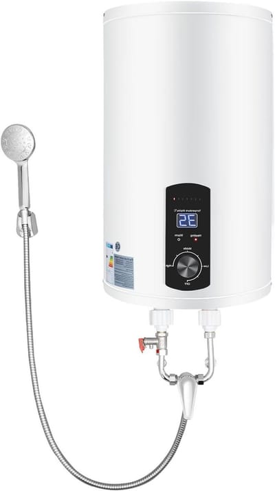 Elektrische Waterverwarmer - Boiler Direct Doorstroomverwarmer - Direct Warm Water - Roestvrijstalen Verwarmingselement - 35 Liter - Wit