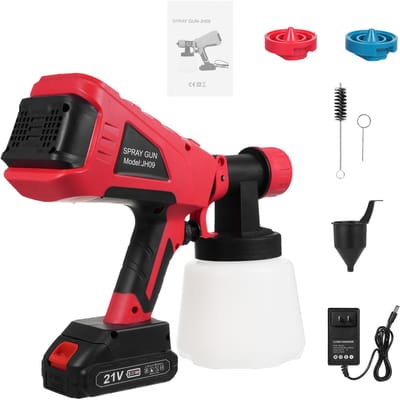Verfspuit 600W elektrische verfmachine met 3 patronen 1000ml container verfspuiten voor US Plug & 1 Battery