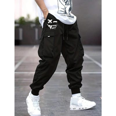 Nieuwe Zomer Retro Werkbroek Heren Casual Broek Losse Sport Rechte Strikbroek 3XL black