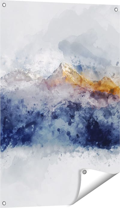 Gards Tuinposter Abstracte Kunst van Bergen - 60x90 cm - Tuindoek - Tuindecoratie - Wanddecoratie buiten - Tuinschilderij