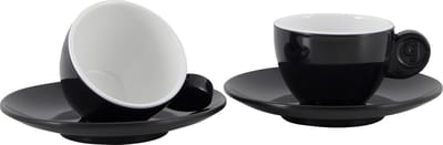 Gimex - Solid Line - Espresso set - Zwart & Wit - 85 ml - 2 Stuks