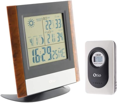Multifunctioneel Weerstation - Hout Weerstation - Binnen Weer Informatie - Draadloze Buiten Sensor - Hout