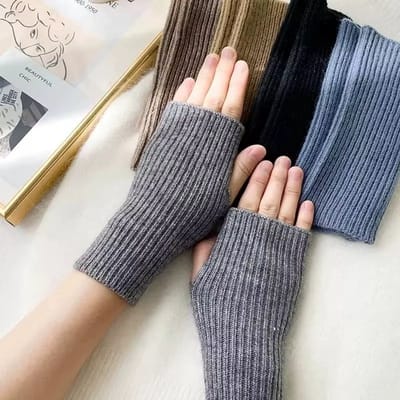 Warme Gebreide Dames Handschoenen – Halve Vinger Polswarmers met Touchscreen Functie – Winter Handschoenen, Herfst Accessoire, Schermhandschoenen