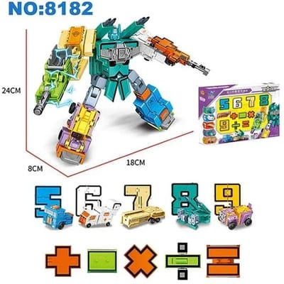10 STUKS Transformatie Nummer Robot Speelgoed Assemblage Blokken Vervorming Pocket Morphers Educatieve Actiefiguur Speelgoed voor Kinderen W145387WW-