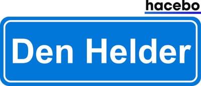 Hacebo - Plaatsnaam Sticker - 29x10 CM - Den Helder sticker - Verkeersborden sticker - grappige cadeaus - Den Helder