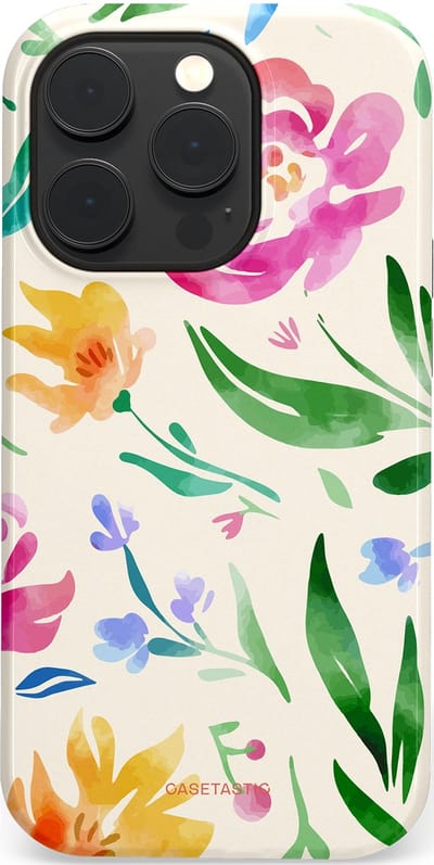 Casetastic Hoesje Geschikt voor Apple iPhone 14 Pro Magsafe - Stijlvolle Beschermende Duo-layer Case - Waterflora