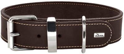 Hunter Halsband Aalborg Special Donkerbruin - Hondenhalsband - 30 cm