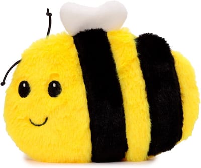 Puckator warmteknuffel hommel 20x16 cm - magnetronknuffel hommel - opwarmknuffel bij - knuffel bij - knuffel hommel zwart/geel