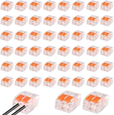 Kabelclips voor Elektriciteit, Verpakking van 50 Stuks, Met Controlehendel voor 2-Pin Kabelverbindingen en Flexibele Installaties
