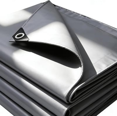 Waterdicht Afdekzeil - Beschermhoes Zeil - Spullen Beschermen - Uv-Gestabiliseerd Materiaal - 100 x 120 cm - Grijs