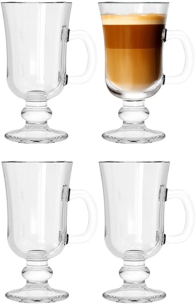 Urban Living Irish Coffee/koffie glazen model Dublin - transparant glas - 4x stuks - 230 ml