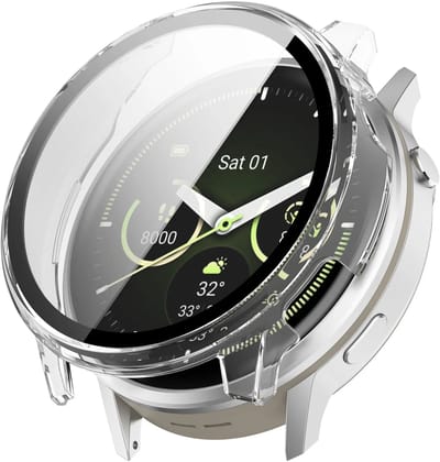 Strap-it Hard Case met Glas – Transparant, Helder Scherm, Optimale Bescherming – Transparent – geschikt voor Garmin Venu 4 45mm