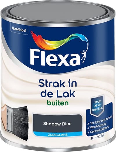 Flexa - Strak In De Lak Buitenlak Zijdeglans - Shadow Blue - Mengverf - 1 L