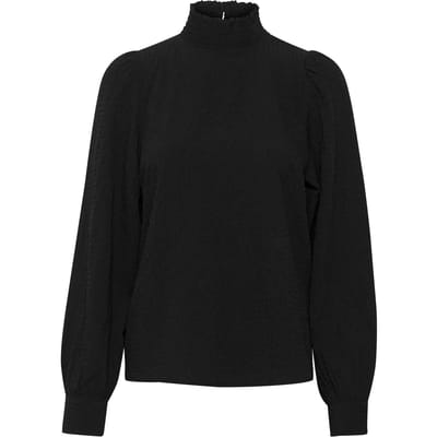 Blouse met lange mouwen Regular fit Black