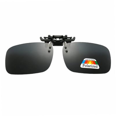 Fako Fashion - Clip On Voorzet/Overzet/Opzet Zonnebril - Clip-On Polarized - Polariserend - Large - 133x40mm - Zwart