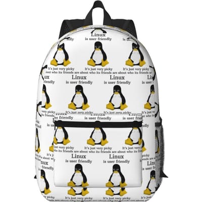 Linux is gebruiksvriendelijk Het is gewoon een erg kieskeurige Student Rugzak Schooltas Wandel Reizen Dagrugzak Boekentas Schoudertassen One Size white