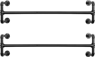 MIRA Home - Kledingrek - Kledingstang - zwart - Metaal -110x30x29.3
