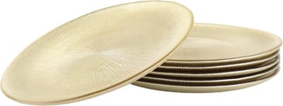 OTIX Ontbijtborden - Bordenset - 6 Persoons - Goud - Glitter - Dessertborden - 21cm - Glas - Gebaksbordjes - AUREA