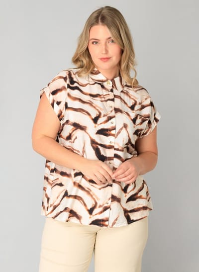 YEST CURVE Wanda Tops - Black Multi Colour - maat 1(48)