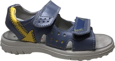 Naturino velcro gele pijl lederen sandalen Wharf blauw mt 32