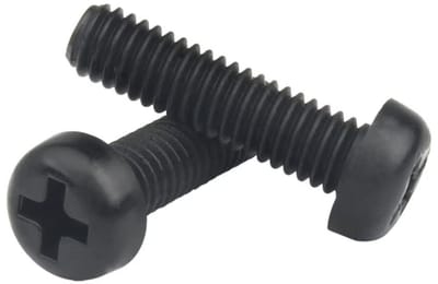 Dailygoods- Nylon Schroeven Zwart - Machineschroeven - Kruiskop/Ronde Kop - M3x30mm - 50 Stuks - Hoogwaardig Nylon