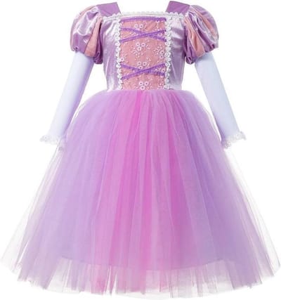 Prinses - Luxe jurk - Prinsessenjurk - roze/paars - Verkleedkleding - Feestjurk - Sprookjesjurk - Maat 104 (2/3 jaar)