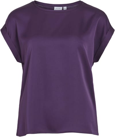 VILA - VIELLETTE S/S SATIN TOP - NOOS - Dames - Blouses