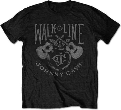 Johnny Cash - Walk The Line Heren T-shirt - S - Zwart