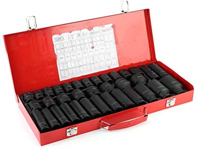 35-delige 1/2" Metrische Diepe Impact Dopsleutel Set