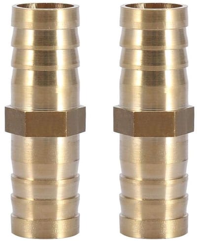 Dailygoods- Slangverbinder 14mm Messing - Rechte 2-weg Koppeling - Pijpverbinder - Prikkeldraad - Kwaliteitsproduct - Industriële Toepassing