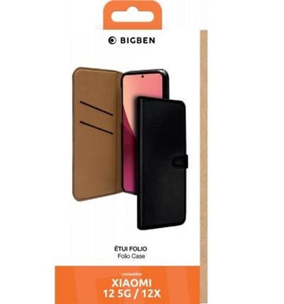 Bigben Connected, Hoesje geschikt voor Xiaomi 12 - Folio Wallet met Magnetische Lipsluiting, Zwart