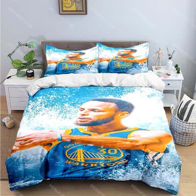 Mode Star de Basket S-Stephen C-Curry Imprimé Ensembles de Literie Ensemble Fournitures de Lit Housse de Couette Ensemble Couette de Lit Ensemble de Literie Cadeau 155x215cm