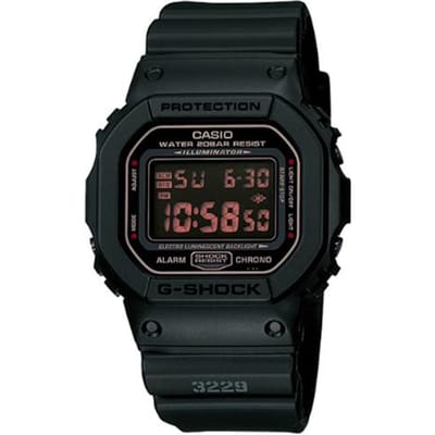 Casio G-SQUAD serie klein vierkant horloge digitaal display multifunctioneel waterdicht uurwerk kwartsuurwerk harsband Japans en DW-5600MS-1 zwart