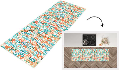 Keukenloper - Loper keuken - Nummer - Cijfers - Patronen - 150x50 cm - Keukenloper vinyl