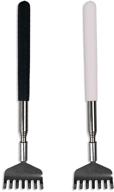 Allecto - Rugkrabber - Uittrekbaar - Handmassagegereedschap - Zwart en Wit - Telescopische Klauw - Voor Rug en Nek - 21-68 cm