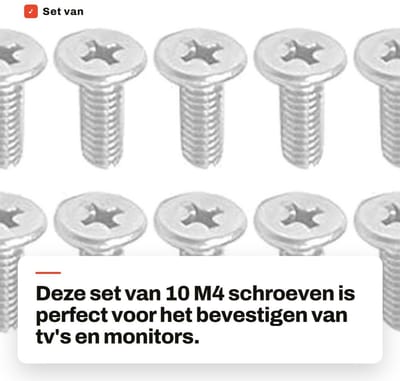 Dailygoods - Set van 10 M4 Schroeven voor TV en Monitor Mounting