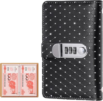 Geld Planner - Spaarpot Map - Budget Beheer - Met Cijferslot - 100 Enveloppen - Zwart