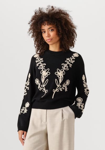 Object Objlaney Rubin Ls Pullover Noos Truien & vesten Dames - Sweater - Hoodie - Vest- Zwart - Maat XS