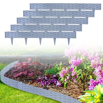 Gazonrand en bloembedomranding 25m - Flexibel en weerbestendig, rotanlook, voor tuin en bloembedden