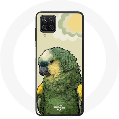 Samsung Galaxy A12 Hoesje Amazon Papegaaien Groen groen