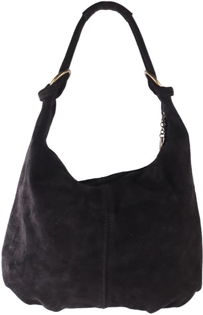 Giuliano lederen schodertas Odina - Suede - Made in Italy - Zwart