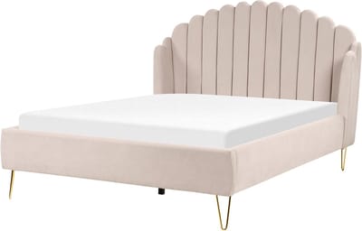 AMBILLOU - Bed - Lichtbeige - 140 x 200 cm - Polyester