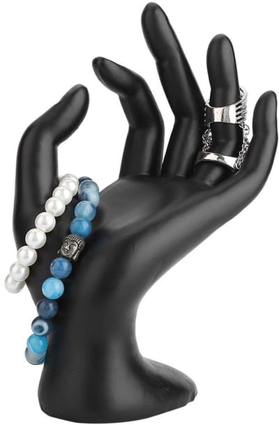 JHUBERS- Sieradenstand Elegant - Sieradenstand voor Ringen - Organizer voor Armbanden - Sieraden Display - Compact Ontwerp - Zwart Hars - Juwelenstand