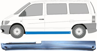 Volledige dorpel voor Mercedes Vito I W638 1996-2003 / Links