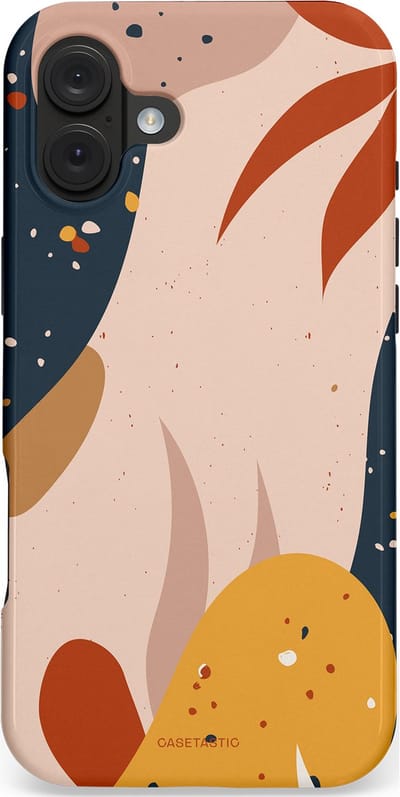 Casetastic hoesje geschikt voor Apple iPhone 16 Plus - MagSafe - Dubbellaagse bescherming - Terravorm - Fashion Case - Zand Donkergrijs Perzik Okergeel