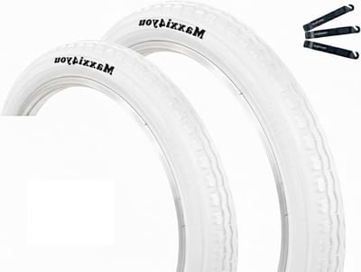 Fietsbanden Wit - Banden Set - Veilige Rit - Inclusief Bandenlichter - 18 Inch - Wit